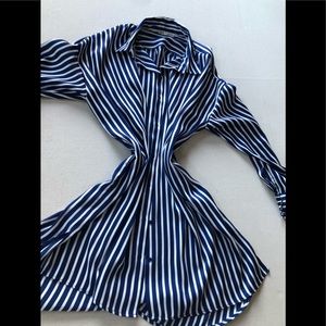 Zara, women’s blue and white striped shirts size M